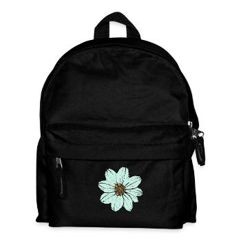 Flower, light blue, blue flower - Kids' Backpack - black - Front