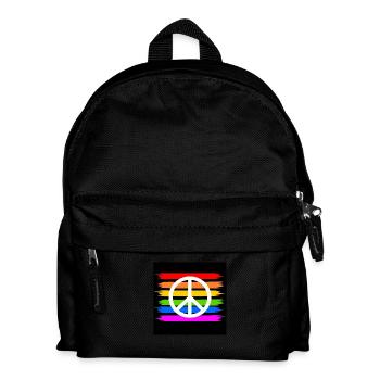 Signe de paix sur le drapeau arc-en-ciel LGBT - Sac à dos Enfant - noir - Devant