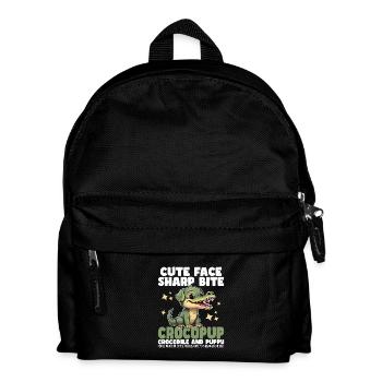SÜSSES GESICHT SCHARFER BISS - KROKODIL UND WELPE - Kinder Rucksack - Schwarz - Vorne