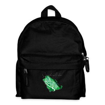 Saudi Arabia Flag in Saudi Arabia Map EN - Kids' Backpack - black - Front