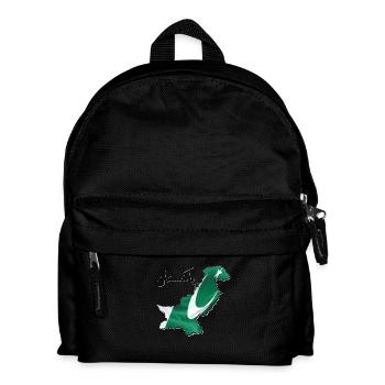 Pakistan flag in Pakistan map PK - Kids' Backpack - black - Front