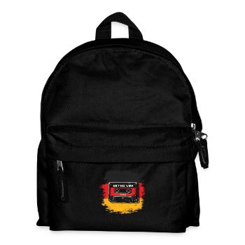 Retro Kassette Mixtape Style - Kinder Rucksack - Schwarz - Vorne