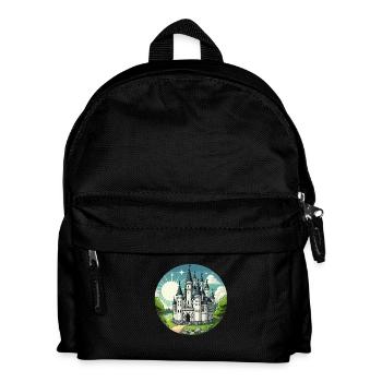 Château de conte de fées blanc - Sac à dos Enfant - noir - Devant
