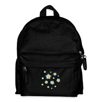 70s Flower Pattern Retro Hippie Flowers Power - Kids' Backpack - black - Front