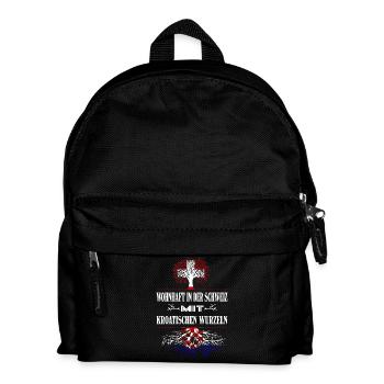 Schweiz-Kroatien - Kinder Rucksack - Schwarz - Vorne