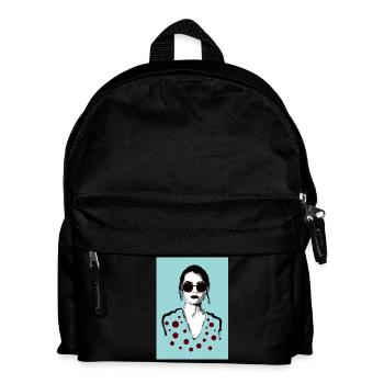 Femme avec des lunettes rouge - Sac à dos Enfant - noir - Devant