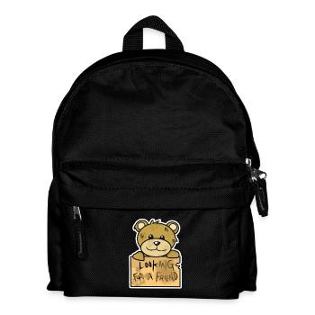 Bär - Kinder Rucksack - Schwarz - Vorne