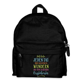 Erzieherin - Kleine Wunder - Kinder Rucksack - Schwarz - Vorne