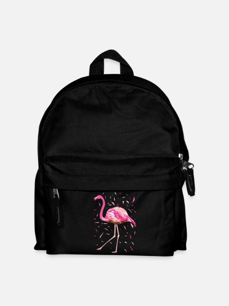 Poly feathers Flamingo pink summer pink bird - Kids' Backpack - black