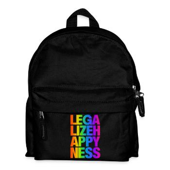 cooles Legilze Happiness T-Shirt Spruch - Kinder Rucksack - Schwarz - Vorne