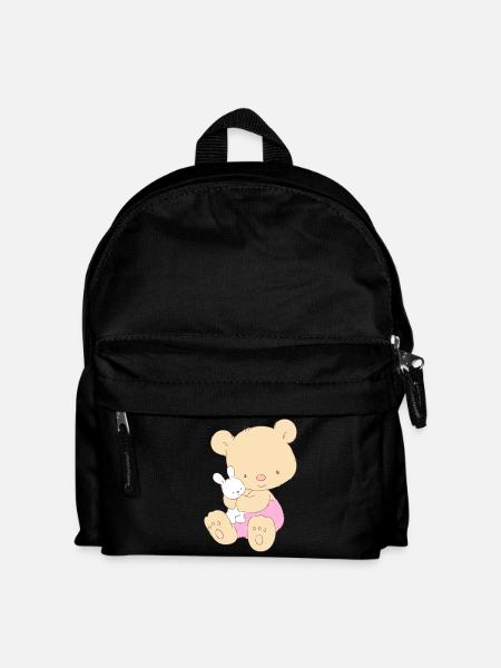 Teddy Bear with Toy Bunny - Kids' Backpack - black