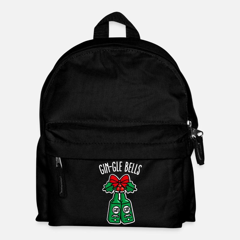 Gin-Gle bells jingle pun Christmas drinking party - Kids' Backpack - black