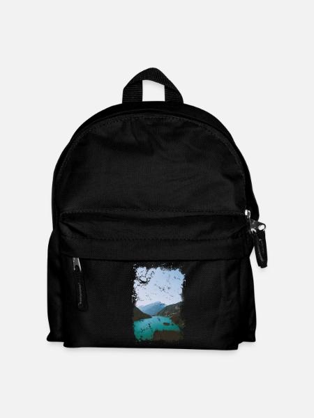 Alpenpanorama - Kinder Rucksack - Schwarz