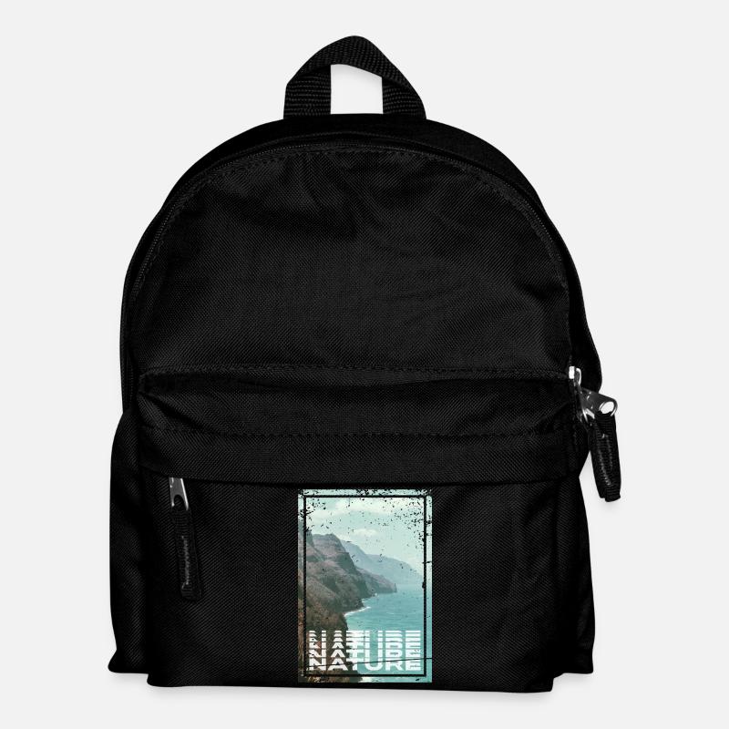 Nature - Kinder Rucksack - Schwarz