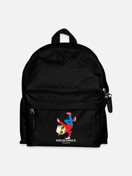 Pixel Breakdance B-Boy | Retro 8-Bit Hip Hop  - Kinder Rucksack - Schwarz