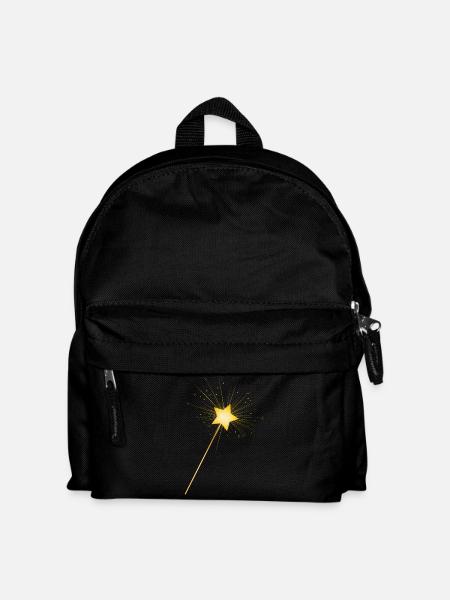 goldener Sternen Zauberstab für Feen zum zaubern - Kinder Rucksack - Schwarz