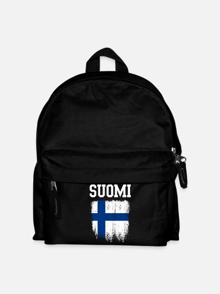 Suomi Distressed Finnish Flag - Kids' Backpack - black