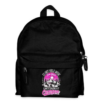 Camping Camper Campen - Kinder Rucksack - Schwarz - Vorne