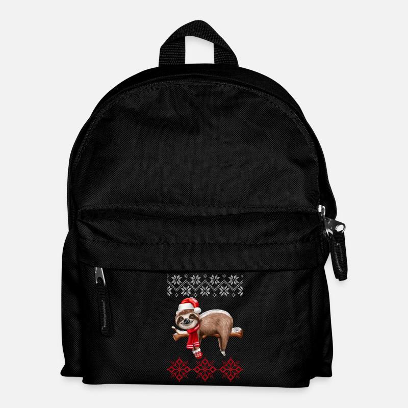 Ugly Christmas Faultier - Kinder Rucksack - Schwarz
