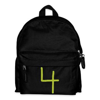 4 Number four number green birthday - Kids' Backpack - black - Front