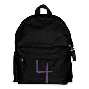 4 Numéro quatre numéro violet anniversaire - Sac à dos Enfant - noir - Devant