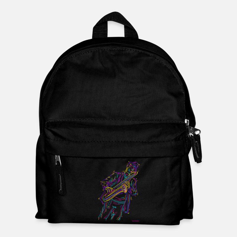 Jazz Saxophon - Kinder Rucksack - Schwarz
