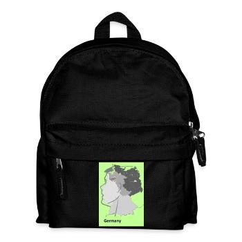 Deutschlandkarte mit Farbverlauf und Flaggen - Kinder Rucksack - Schwarz - Vorne