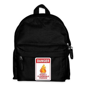 Gefahr Leicht entzündliche Person - Kinder Rucksack - Schwarz - Vorne