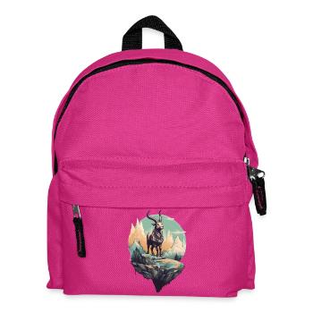 Mythischer Bergziege auf Flyerfelsen - Kinder Rucksack - Fuchsia - Vorne