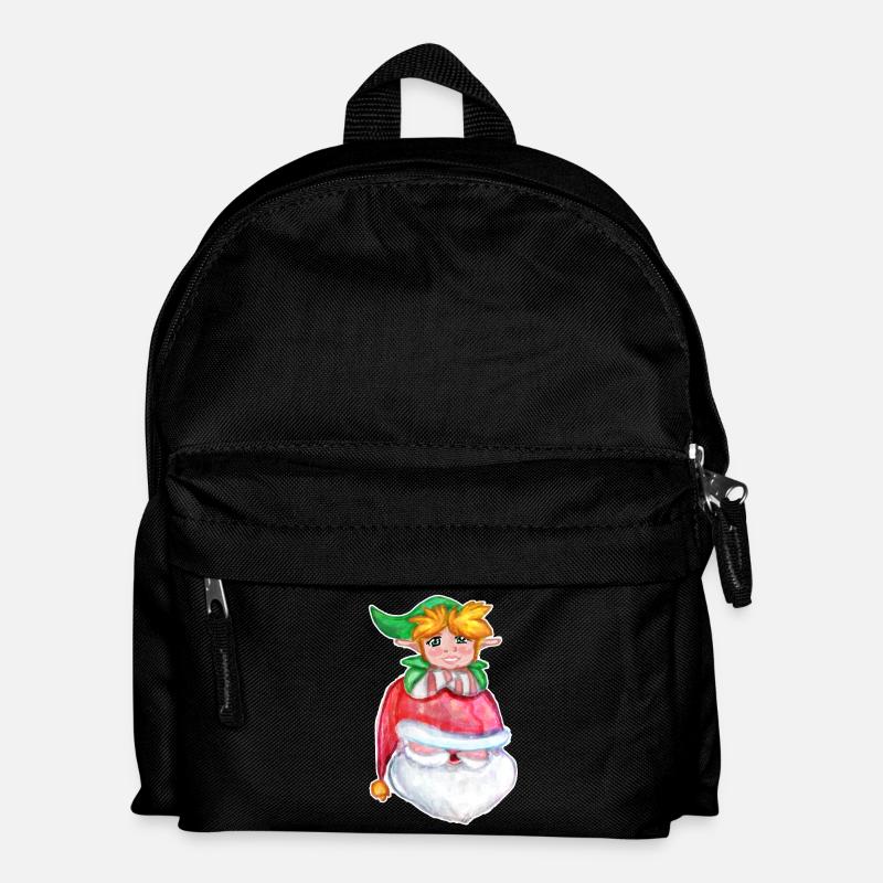 Kawaii Santa & Elf - Kinder Rucksack - Schwarz