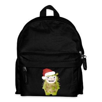 fröhliches grünes Monster feiert Weihnachten - Kinder Rucksack - Schwarz - Vorne