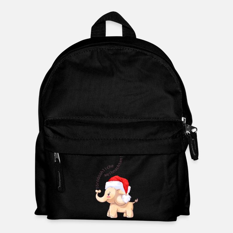 Fröhlicher Elefant zu Weihnachten - Kinder Rucksack - Schwarz