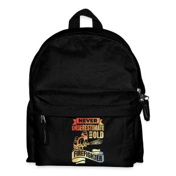 Unterschätze nie alte Feuerwehrmänner - Kinder Rucksack - Schwarz - Vorne