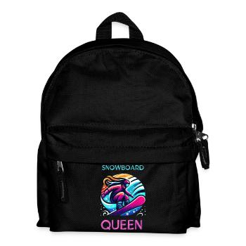 Neon Snowboard Queen Illustration - Kinder Rucksack - Schwarz - Vorne