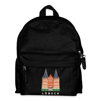 Lübeck World Heritage Site Holstentor, Northern Germany - Kids' Backpack - black - Front