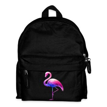 Rosa Flamingo - Kinder Rucksack - Schwarz - Vorne