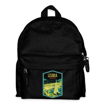 Illustration Handelsplatz, Weihnachten in Lissabon - Kinder Rucksack - Schwarz - Vorne