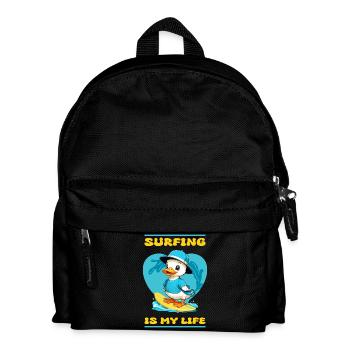 Canard surfeur mignon - Sac à dos Enfant - noir - Devant