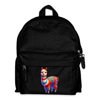 Alpaka - Kinder Rucksack - Schwarz - Vorne