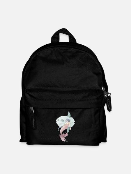 Freunde der See – Meerjungfrau mit Mondfisch - Kinder Rucksack - Schwarz