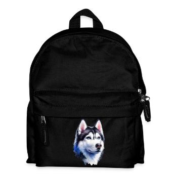 Portrait de husky majestueux - Sac à dos Enfant - noir - Devant
