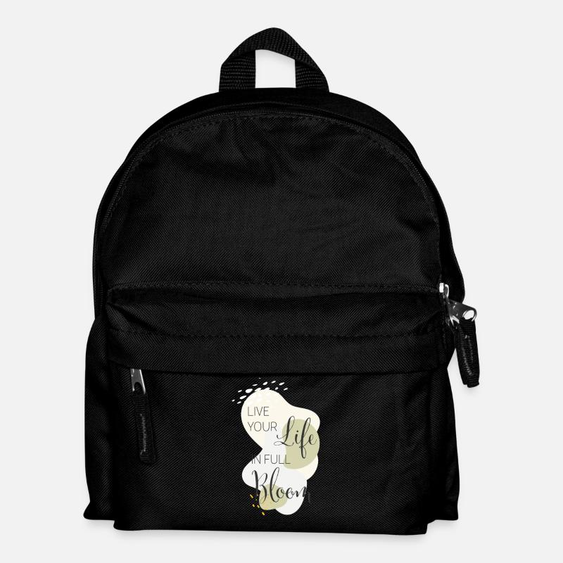 live your life in full bloom - Kinder Rucksack - Schwarz