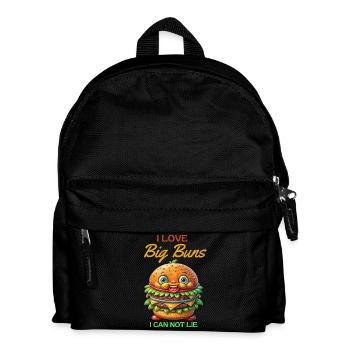 I LOVE Big Buns- funny cheeseburger sayings - Kids' Backpack - black - Front