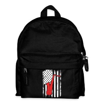 Patriotischer US Saxophonist - Kinder Rucksack - Schwarz - Vorne