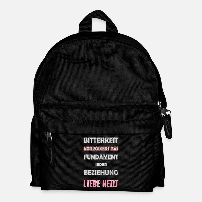 Bitterkeit korrodiert das Fundament - Liebe heilt - Kinder Rucksack - Schwarz