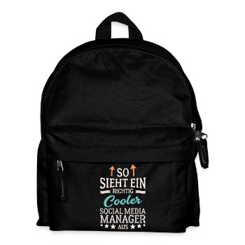 So sieht ein cooler Social Media Manager aus - Kinder Rucksack - Schwarz - Vorne