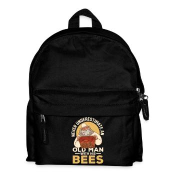 Never Underestimate An Old Man With His Bees Apiar - Kinder Rucksack - Schwarz - Vorne