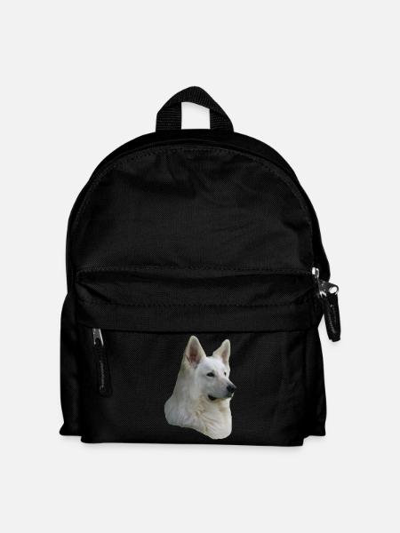 weisser Schäferhund Kopf - Kinder Rucksack - Schwarz