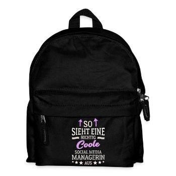 So sieht eine coole Social Media Managerin aus - Kinder Rucksack - Schwarz - Vorne