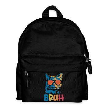 Bruh-Katze - Kinder Rucksack - Schwarz - Vorne